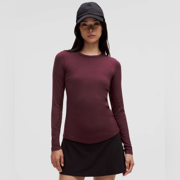 lululemon athletica Tops - Lululemon Hold Tight Long-Sleeve Shirt Garnet